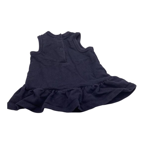 Ralph Lauren Baby Girl Size 3M Sleeveless Navy Blue Dress With Ruffle Hem Cotton - Picture 8 of 8